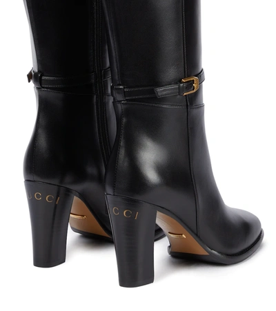 Shop Gucci Leather Knee-high Boots In Black