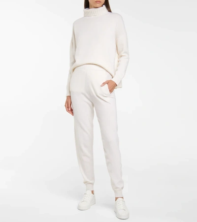 Shop Max Mara Delta Wool And Cashmere Sweatpants In White