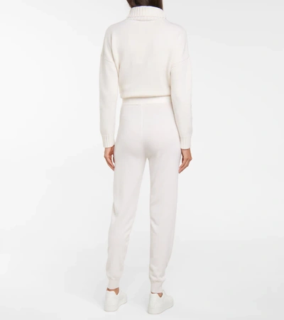 Shop Max Mara Delta Wool And Cashmere Sweatpants In White