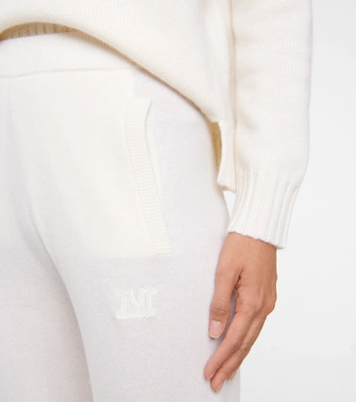 Shop Max Mara Delta Wool And Cashmere Sweatpants In White