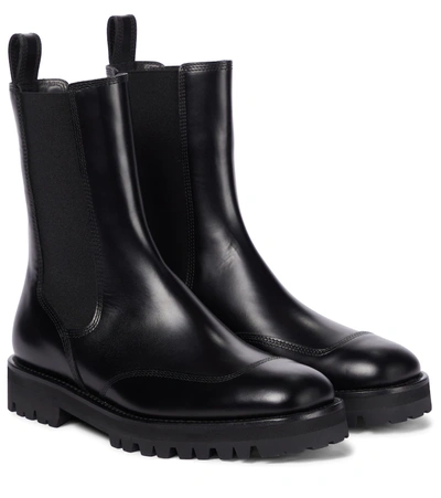 Shop Dries Van Noten Leather Chelsea Boots In Black