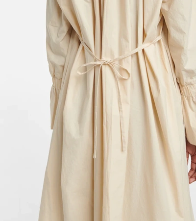 Shop Deveaux Aurora Oversized Cotton Midi Dress In Beige