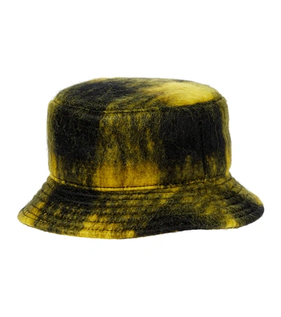 Shop Maison Michel Jason Checked Mohair-blend Bucket Hat In Multicoloured