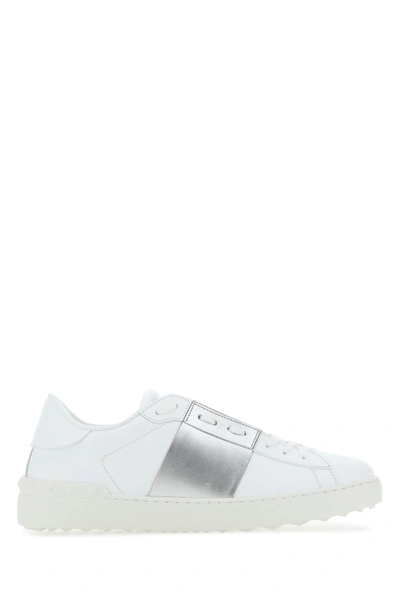 Valentino Garavani White Leather Open Sneakers With Silver Band Nd Uomo  42.5 In White/silver | ModeSens