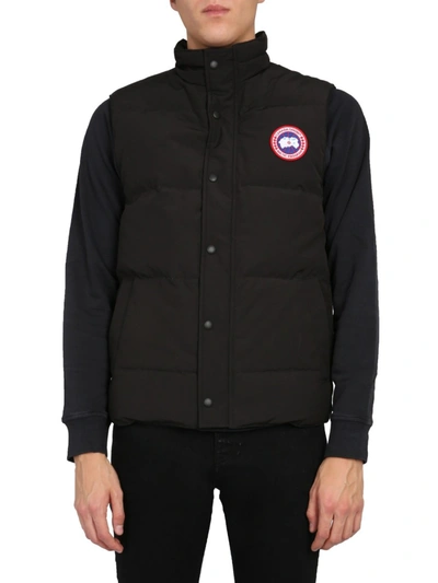Shop Canada Goose Garson Logo Patch Quilted Vest In Black