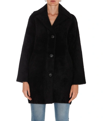 Shop Pinko Oversized Single Breasted Coat In Black