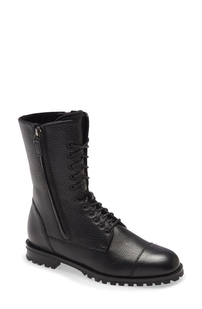 Shop Manolo Blahnik Lugata Combat Boot In Black