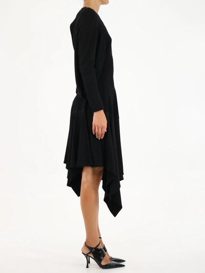 Shop Loewe Black Asymmetrical Dress