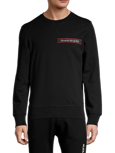 Shop Alexander Mcqueen Men's Logo Tape Sweatshirt In Black Mix