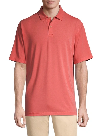 Shop Peter Millar Drirelease Natural Touch Polo Shirt In Clay Rose