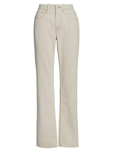 Shop Good American Women's Good '90s Icon High-rise Straight-leg Jeans In Bone