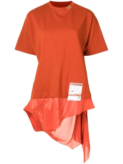 Shop Miharayasuhiro Asymmetric Cotton T-shirt In Orange