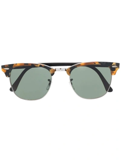 Shop Ray Ban 'clubmaster' Sunglasses In Brown