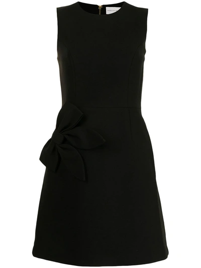 Shop Rebecca Vallance Barbie Bow-embellished Mini Dress In Black