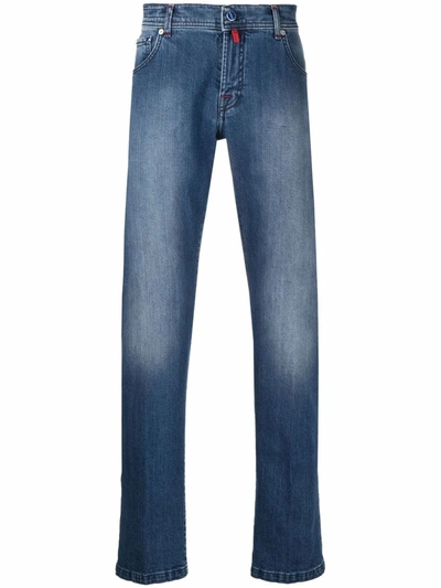 Shop Kiton Low-rise Slim-fit Jeans In 蓝色
