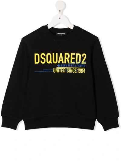 Shop Dsquared2 Logo Slogan Sweatshirt In 黑色