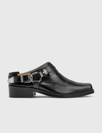 Toga Virilis Black Leather Slip-on Loafers | ModeSens