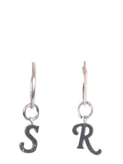 Raf Simons Earrings With Logo Pendants Unisex In Silver