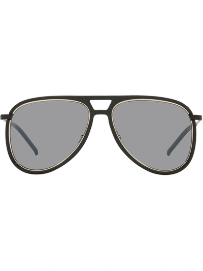 Shop Saint Laurent Pilot-frame Sunglasses In Grey