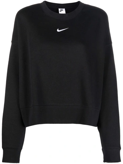 Shop Nike Swoosh Logo-print Sweatshirt In Schwarz