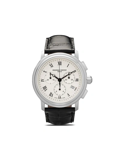 Shop Frederique Constant Classics Quart Chronograph 40mm In White