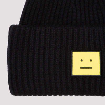 Shop Acne Studios Wool Beanie Hat In Black