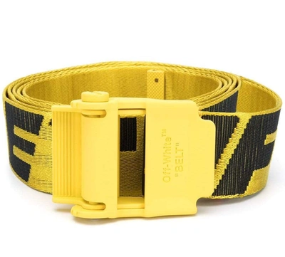 Shop Off-white 2.0 Industrial Logo Tape Belt In Yellow