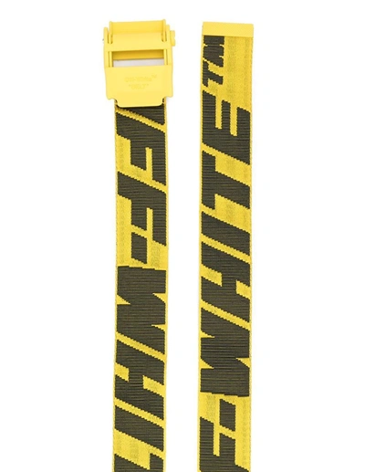 Shop Off-white 2.0 Industrial Logo Tape Belt In Yellow