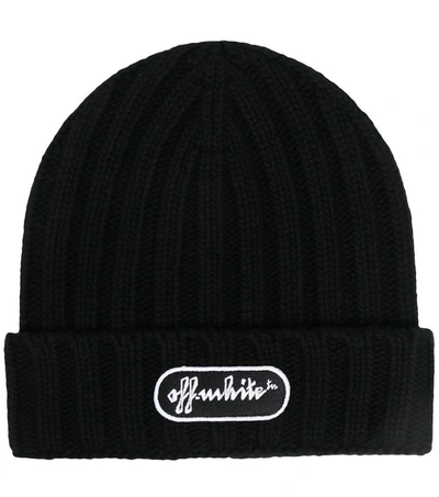 Shop Off-white Chunky Logo Beanie In Black