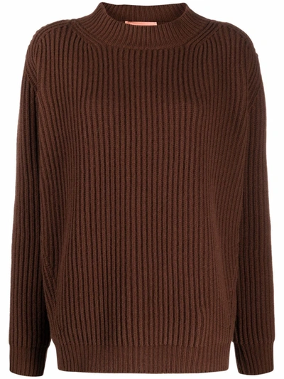 Shop The Andamane Ribbed Knit Wool-cashmere Jumper In Braun