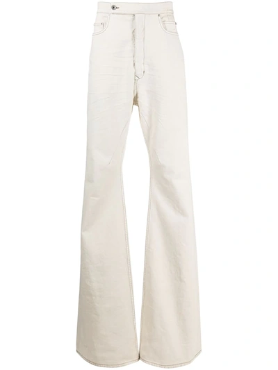 Shop Rick Owens Bolans Bootcut Jeans In Neutrals