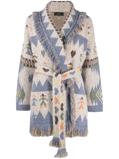 Shop Alanui Love Each Other Icon Cardi-coat In Blue