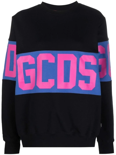Gcds Box Logo-print Cotton Sweatshirt In Black | ModeSens