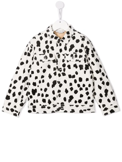 Shop Stella Mccartney Dalmatian Print Denim Jacket In White