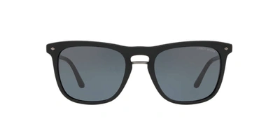 Shop Giorgio Armani Blue Square Mens Sunglasses Ar8107 5017r5 53 In Black,blue