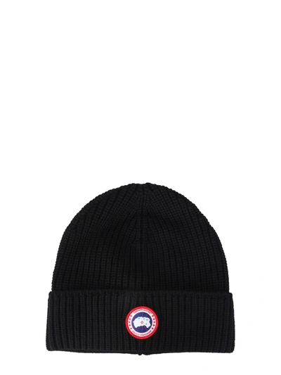 Shop Canada Goose Knitted Hat In Black