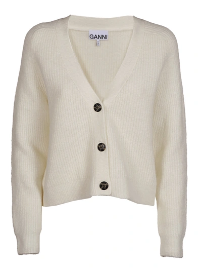Shop Ganni Soft Wool Knit Shirt In 135