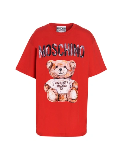 Shop Moschino Teddy T-shirt In Red