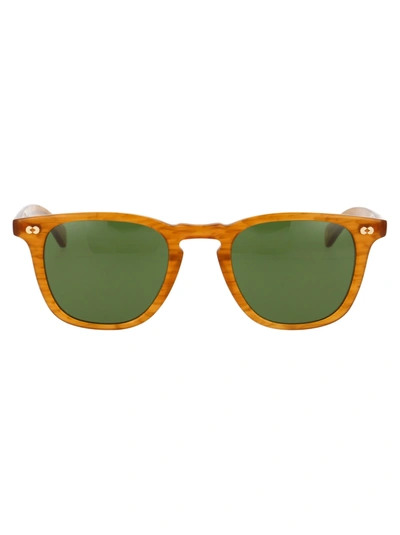 Shop Garrett Leight Brooks X 48 Sunglasses In Butterscotch/pure Green