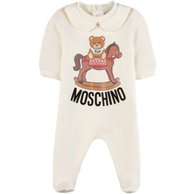 Shop Moschino White Bear Footed Baby Body