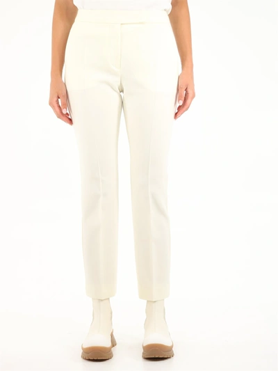 Shop Max Mara Cropped Tailored Trousers In White