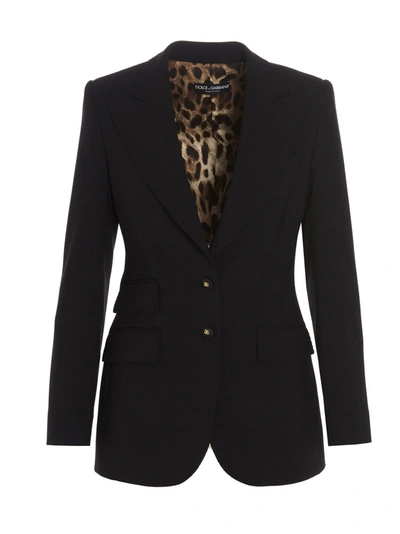 Shop Dolce & Gabbana Single Breasted Blazer In Black