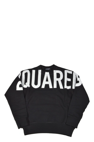Shop Dsquared2 Kids Logo Printed Sweatshirt In Black