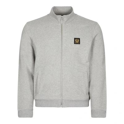 Shop Belstaff Zip Through Sweatshirt In Grey