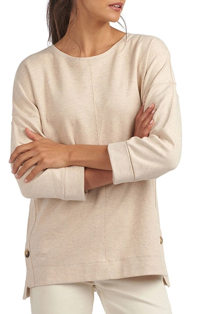 Shop Barbour Monteith Side Vent Pullover Sweater In Oatmeal