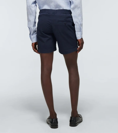 Shop Orlebar Brown Bulldog Cotton-twill Shorts In Blue