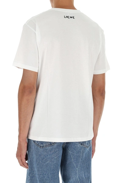 Shop Loewe White Cotton T-shirt  White  Uomo M