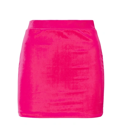 Shop Vetements Velvet Miniskirt In Pink