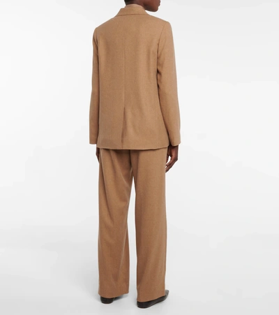 Shop Vince Wool-blend Blazer In Brown
