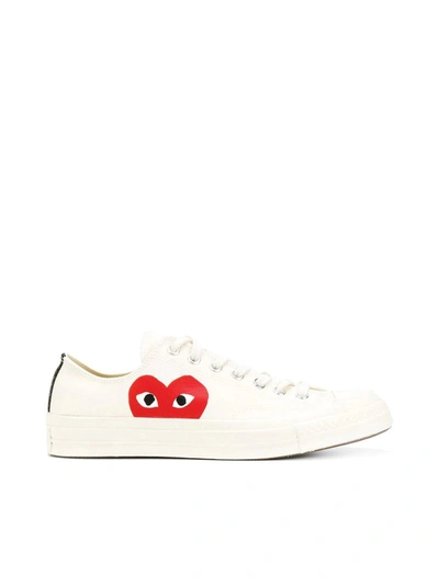 Shop Comme Des Garçons Play Print Sneakers In White